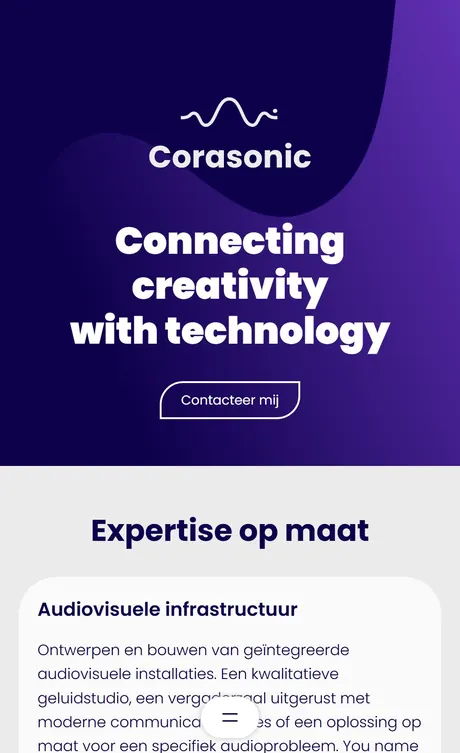 Corasonic.be op een smartphone