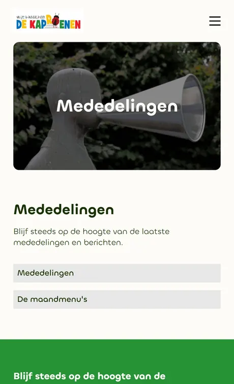 Mededelingen van De Kap(r)oenen op een smartphone